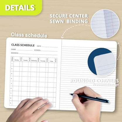 ONAVIA Composition Notebook College Ruled 6 Pack, 200 Pages (100 Sheets), 9-3/4 x 7-1/2, Marble Composition Books Bulk, Notebooks for School, Work, Office, Durable Comp Book, School Supplies, Pink | 100 ct, 9.75 x 7.5 in, Durable Comp Book, School Noteboo