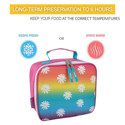 Trail maker Kids School Lunch Box Insulated for Boys, Girls | Fun Insulated Lunch Bag for Kids, School, Camp, Sports (Dancing Daisies) - color: Dancing Daisies
