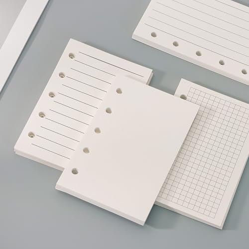 Mini Binder Paper Refill Loose Leaf Paper 40 Sheets Filler Paper M5 Mini Journal Planer Inserts Memo Refills for 5 Ring Binder Notebook 2 Pack - color: Blank Paper