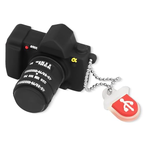 BorlterClamp 32GB USB Flash Drive Novelty Camera Shaped Memory Stick Cute Thumb Drives, Black - color: camera model black, size: 32GB