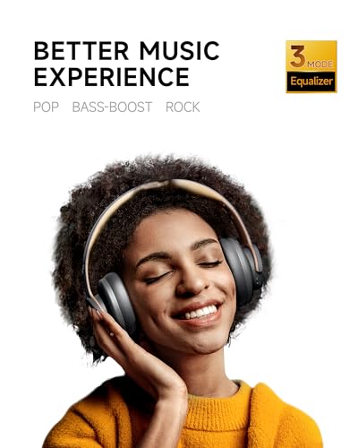 Picun B8 Bluetooth Headphones, 120H Playtime Headphones Wireless Bluetooth with 3 EQ Modes, Low Latency, Hands-Free Calls, Over Ear Headphones for Travel Home Office Cellphone PC (Ashen Golden) - color: Ashen Golden