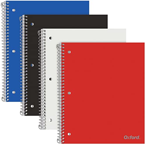 Oxford Spiral Notebook 8.5 X 11, College Ruled, 1 Subject, Water Resistant Cover, 100 Sheets - Pack of 4 - size: Pack of 4