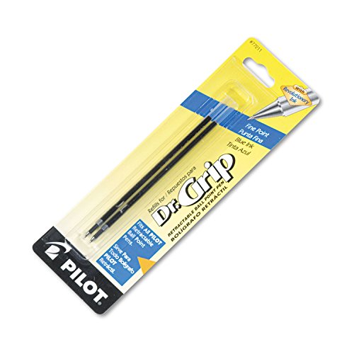 Pilot Dr. Grip Refills for Ballpoint Smooth Writing Pens, Fine Point, Blue Ink, 0.7mm, 2-Pack - color: Blue, style: Fine (0.7mm)