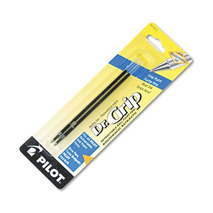 Pilot Dr. Grip Refills for Ballpoint Smooth Writing Pens, Fine Point, Blue Ink, 0.7mm, 2-Pack - color: Blue, style: Fine (0.7mm)