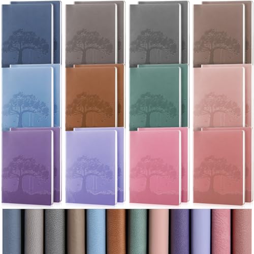 TaoBary A5 PU Leather Journals Bulk Colorful Tree Journal Notebook Soft Leather Cover Lined Ruled Writing Notebook for Back to School Office Group Team Volunteer(Classic Colors,24 Pcs) - color: Classic Colors
