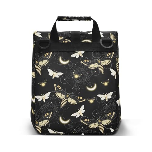 MNSRUU Insulated Lunch Bags Women Men, Death Moth Butterfly Portable Reusable Thermal Meal Tote Cooler Bag Organizer, Adjustable Shoulder Strap, Handle - color: Skulls 195