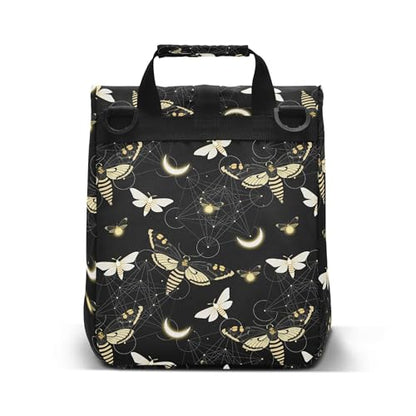MNSRUU Insulated Lunch Bags Women Men, Death Moth Butterfly Portable Reusable Thermal Meal Tote Cooler Bag Organizer, Adjustable Shoulder Strap, Handle - color: Skulls 195