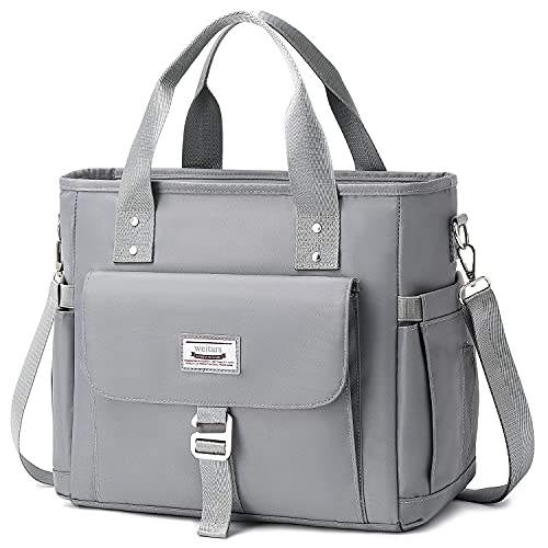 Weitars Lunch Bag for Men Women,Leak Proof Lunch Box for Work,Large Lunch Tote Bag with Removable Shoulder Strap,Insulated Lunch Bag for Picnic Hiking - color: Gray