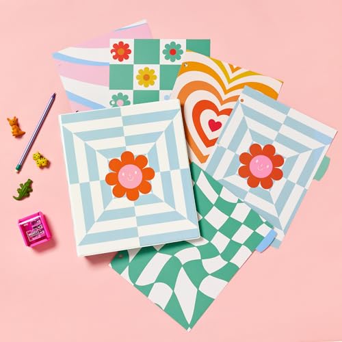 Avery 3 Ring Binder, 1 Inch Round Rings, Retro Collection, Flower Power (26802) - size: 1"