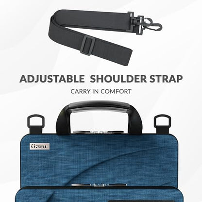 UZBL 11-11.6 Inch Always-on Chromebook Protective Hard Shell Case Cover with Pouch and Shoulder Strap, Fits MacBook Neo 13 inch - color: Deep Blue