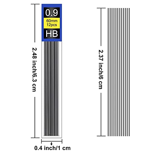 Morepack 720 Pieces 0.9 mm Lead Refills for Mechanical Pencils,0.9 mm HB, Smooth Break Resistant Mechanical Pencil Lead - style: 0.9 mm