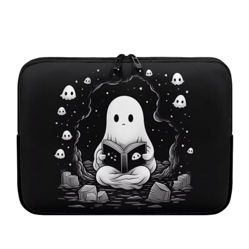 Cute Ghost Laptop Sleeve Case for Women Men 17 inch Laptop Protector with Multiple Uses Portable Computer Sleeve Kawaii Tablet Bag Laptop Carrying Case Gifts for Girls - color: Cute Ghost, size: 17inch