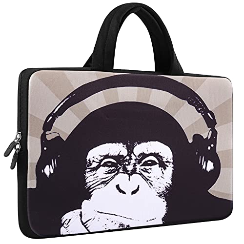 iColor 14 15 15.4 15.6 inch Laptop Handle Bag Computer Protect Case Pouch Holder Notebook Sleeve Neoprene Cover Soft Carring Travel Case for Dell Lenovo Toshiba HP Chromebook ASUS Acer Chimp ICB-09 - color: Music Chimp