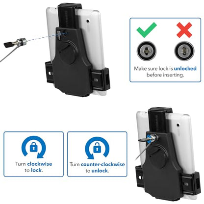 Mount-It! Universal Tablet POS Kiosk Stand with Cable Lock & Wall Mount Bracket, Adjustable Clamp for 7.9"–11" Tablets (Fits 5.3"–7.8" W x 7.8"–10.6" L), Compatible with iPad, Galaxy Tab & Surface Go - size: Counter - Bolt-on Base