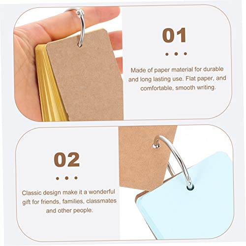 ARTIBETTER 7 Sets DIY Blank Flash Cards with Binder Rings Multi Color Memo Pads for Students Travel Diaries Creative Writing Study and Office Organization