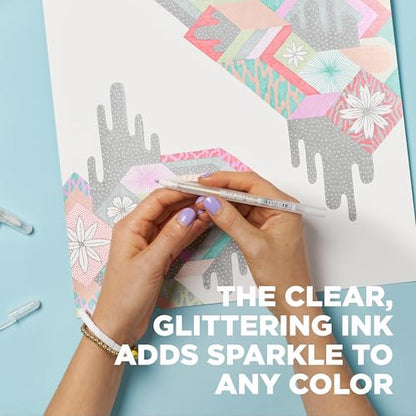 SAKURA 57906 6-Piece Gelly Roll Stardust Gel Pen Set, Bold, Clear - style: 6 Stardust Pens