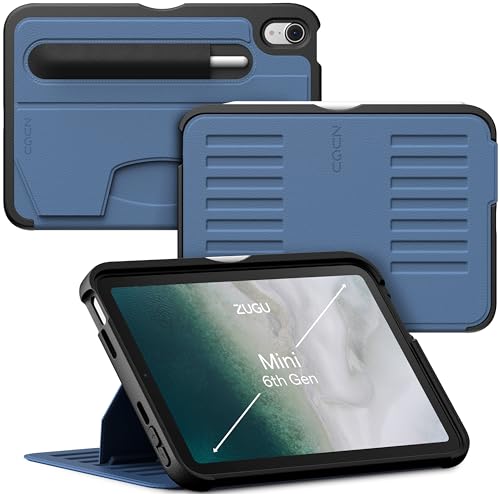 ZUGU Case for iPad mini 6/7 (A17 Pro) 2021/2024 [Slate Blue] | Ultra Slim Protective Cover, Apple Pencil Holder w/Charging, Convenient 7-Angle Magnetic Stand, Auto Sleep/Wake Function - color: Slate Blue