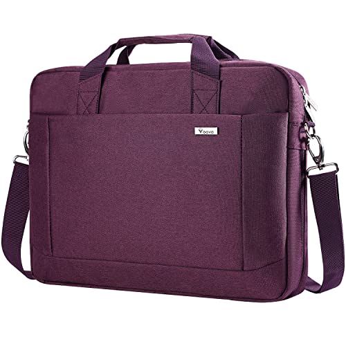 Voova Laptop Bag Case 17 17.3 Inch Computer Sleeve Messenger Bag with Shoulder Strap Expandable Waterproof Large Capacity Business Briefcase for Work Travel Fit 17-18” Laptop, Women Ladies, Purple - color: Purple, size: 17-17.3 Inch