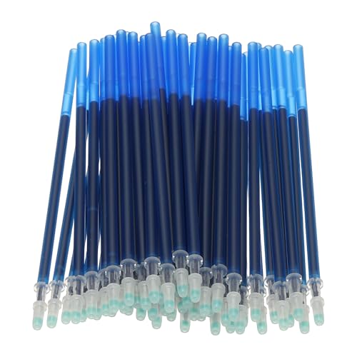 PATIKIL 48 Pcs Erasable Gel Pens Refills, 0.5mm Heat Erasable Pens Refills for Fabric Disappearing Ink Fabric Marking Pen for Sewing Quilting Writing, Dark Blue Ink - color: Dark Blue