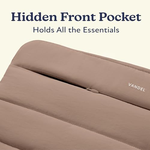Vandel Puffy Laptop Sleeve Case for 13-14 inch Laptop Sleeve Bag Case 13.3 Inch with Zipper Pocket, Compatible with MacBook Air 13, Pro 14/13 iPad Pro 12.9, HP Dell ASUS, Computer Bag Cover - color: Latte