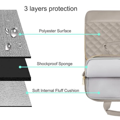 MOSISO 12.9 inch Tablet Sleeve Bag for iPad Pro 13 M4&iPad Air 13 M3 M2,iPad Pro 12.9 M2 M1 6/5,Surface Laptop Go 12.4,Galaxy Tab S8+/S9+ 12.4,Square Quilted Carrying Case with 2 Pockets, Taupe Brown - color: Taupe Brown, size: 12.9 inch