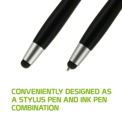 Cellet Black Touch Screen Stylus Pen and Ink Pen Combo Compatible to iPhones, iPads, iPad Air, iPad min, iPad Pro, Samsung Galaxy Tablet and All Smartphones (3 Pack)