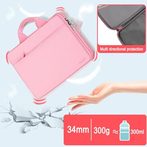Hseok Laptop Case 13.3-14 Inch Sleeve,TSA Shockproof Computer Handbag,Compatible with MacBook Neo/Pro 14 M5/M4/M3/M2/M1,All Models 13.3" MacBook Air/Pro,XPS 13/14,Most 13-14 Notebooks,Pink - color: Pink