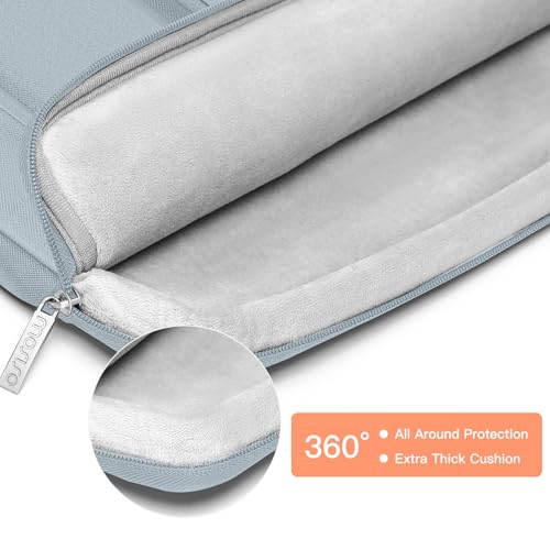 MOSISO 360 Protective Laptop Case 16 inch,15-15.6 inch Laptop Sleeve | Compatible with MacBook Pro 16,HP Acer Dell Lenovo ASUS,Side Open Bag with 2 Raised&1 Flapover Pockets, Baby Blue - color: Baby Blue, size: 16 inch