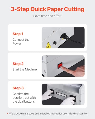 VEVOR Electric Paper Cutter, 300W Heavy Duty Paper Cutter Machine 11.8 in / 330 mm Cutting Width, 1.5 in / 38 mm Cutting Thickness, Electric Guillotine Trimmer with Casters & Infrared Function - style: Paper Cutter Machine