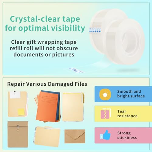 OWLKELA 24 Rolls Transparent Tape Refills, Clear Tape, All-Purpose Transparent Glossy Tape for Office, Home, School (Pack of 2) - size: 24 Pcs (Pack of 2)