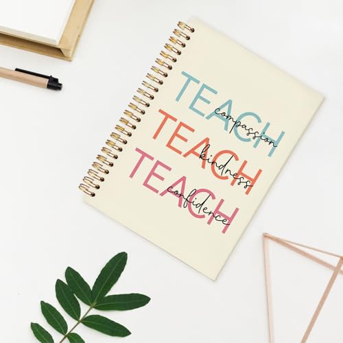 Teacher Notebook, Teacher Appreciation Gifts Journal For Women, Compassion Kindness Confidence Motivational Teach Love Inspire Notebooks, 5.5x8.3 Inch - color: Teach