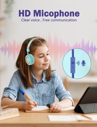 CN-Outlet Classroom Headphones with Microphone 2 Pack for Kids, 3.5mm Wried Headset for School Students Boys Girls Toddler Children Teens Adults