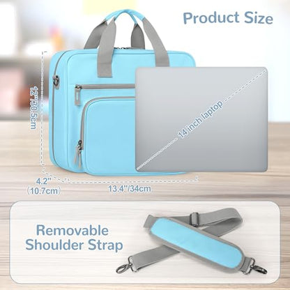 Yarwo 2026 Upgraded Zipper Binder 3 Ring with Pencil Pouch, 500 Sheets Binder Bag with 5-Tab Expanding File Folder and 14” Laptop Padded Sleeve, Portable Zipper Bag for College, Office, Home, Blue - color: Blue
