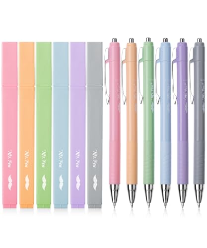 Mr. Pen- Aesthetic Highlighters and Ballpoint Pens No Bleed, 12 Pack | Assorted Colors, Bible Highlighters and Pens No Bleed, Fast Dry and No Smear for Bible Journaling, Planner, School Supplies