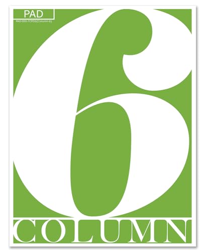 BookFactory 6 Column Columnar Pad, 50 Pages | Six Columns Notepad Format, 8.5'' x 11'' - Made in USA - size: 6 Column, style: Notepad