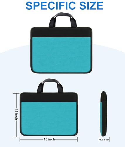 Laptop Sleeve Bag 15.6 inch, Travel Laptop Case Handbag Shockproof Protective Computer Cover Carrying Bag Briefcase for 15" 15.6" HP Asus Acer Dell Lenovo Laptop Notebook Ultrabook, (Black/Sky blue) - color: Black/Sky Blue, size: 15.6 inch