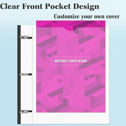 INFUN All-in-one Telescoping Binder Notebook-2PCS, Refillable 3 Ring Notebook Binder with 1 Plastic Movable Pocket Folder,5 Plastic Subject dividers and Graph Paper and College Ruled Paper-White - color: White, size: 2 PCS