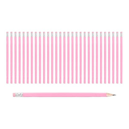 pson 30Pcs HB Graphite Pencils with Erasers, Unsharpened Round Triangular Grip Pencils for School, Office, Drawing, Sketching, and Writing(Pink) - color: Pink