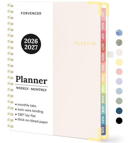 Forvencer Academic Planner 2026-2027, July 2026-June 2027 Weekly & Monthly Hardcover Calendar Planner, 8.5" X 11", Daily Agenda Book, School Office Notebook College Teacher Organizer A4, Off-white - color: Off-white, size: 8.5"x11" (Jul 2026 - Jun 2027)