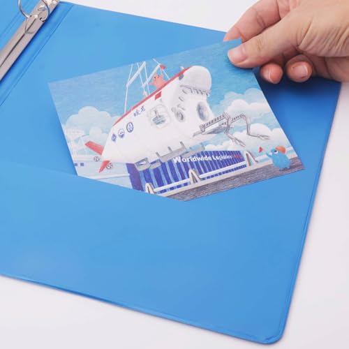 COMIX 3 Ring Binder 1 inch with Clear View Cover, 1" View Binder Holds 200 Sheets of US Letter Size Paper, 6 Pack (Light Blue) - color: Light Blue, size: 1 inch, style: 6-Pack