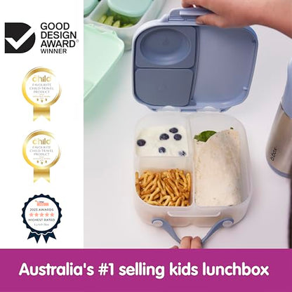 b.box Mini Lunch Box Kids | 4.25 Cup Leak Proof Bento Box for Kids Ages 3+ | 3 Compartment Snack Containers, School Lunch Container, Dishwasher Safe, BPA-Free, PFAS-Free - Chill Out - color: Chill Out, size: 1-pack