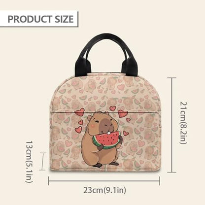 Cute Capybara Lunch Box Kids Multifunctional Insulated Lunch Bag Lightweight Thermal Picnic Cool Bags for School Picnic Travel Hiking Camping - color: Cute Capybara Watermelon