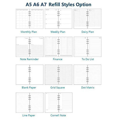 A7 Planner Refill, A7 Agenda Refill Diary Note Daily Plan Paper for Filofax,6 Hole/100gsm Paper Removable Planner Inserts 6 Rings, 4.84 x 3.23'', Harphia - color: Diary Note, size: A7