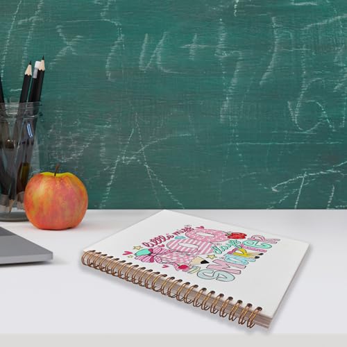 VNWEK Preppy Pink Bow Teacher Spiral Notebook Journal 5.5 x 8.3 Inch, Teacher Appreciation Gifts, Little Miss 100 Days Smarter Colorful Kids Lined Hardcover Spiral Notebook - color: jsj-notebook-6