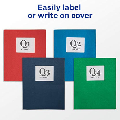 Avery Two Pocket Folders, Holds up to 40 Sheets, Business Card Slot, 25 Green Folders (47987) - style: 40 folders