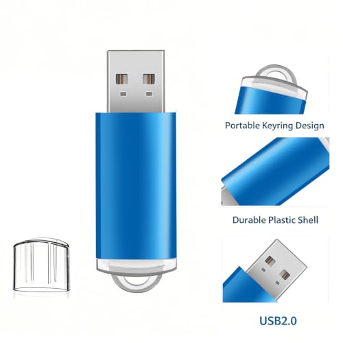 10 Pack 4GB Blue Plastic USB 2.0 Thumb Drives,with LED Indicator | Lightweight plastic shell with LED indicator for easy file transfer flash drive, memory stick, usb stick and pendrive.