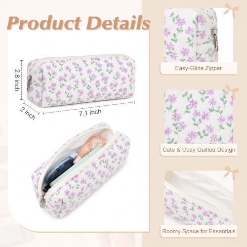 22Pcs Book Annotation Kit Aesthetic Pencil Case with Supplies School Annotation Supplies Gel Pen Transparent Sticky Note Taking Bible Study College Stationery Supplie (Lavender Floral) - color: Lavender Floral