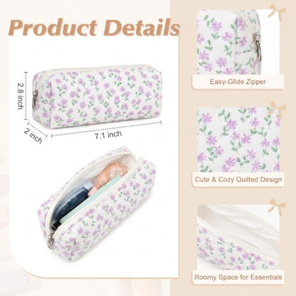 22Pcs Book Annotation Kit Aesthetic Pencil Case with Supplies School Annotation Supplies Gel Pen Transparent Sticky Note Taking Bible Study College Stationery Supplie (Lavender Floral) - color: Lavender Floral