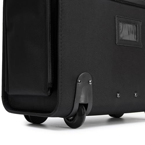 Alpine Swiss Rolling Briefcase Work Overnight Travel Bag Dual Locks Carry on Business Attache Case Black