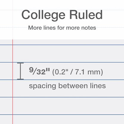 Oxford Reinforced Filler Paper, 8.5 x 11 Inch, College Rule, 3 Hole Punched, Lined Loose Leaf Paper for Ring Binders, 100 Sheets, White (1002097)